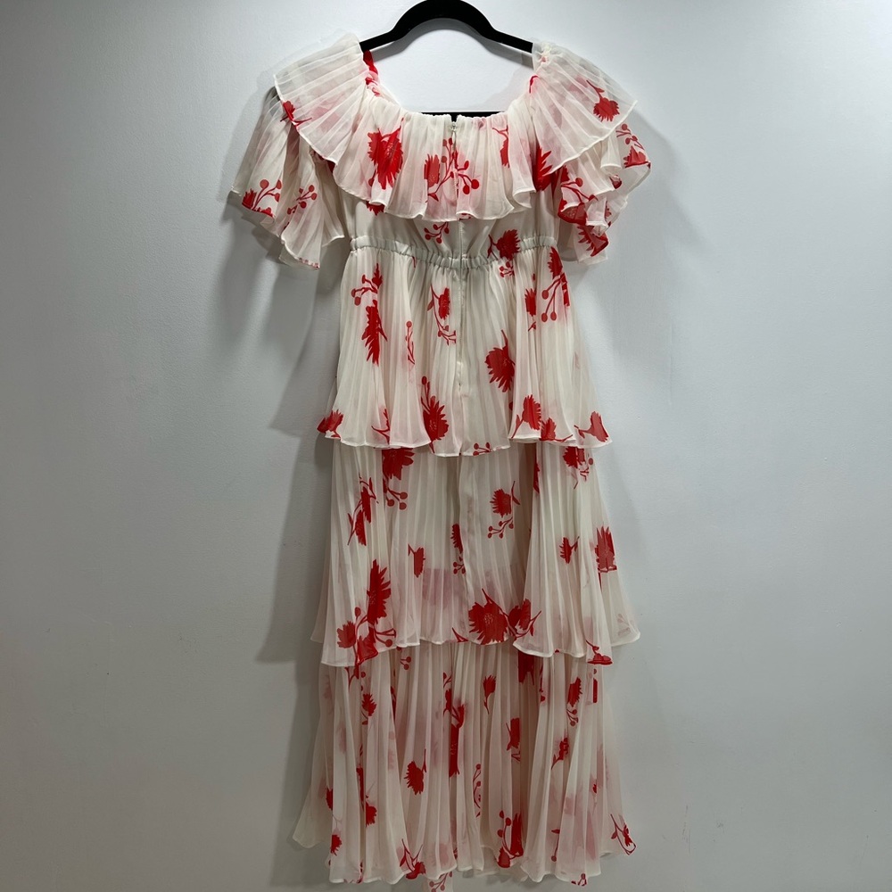 Self-Portrait Printed Midi Length Ruffle Dress - Picture 2 of 13